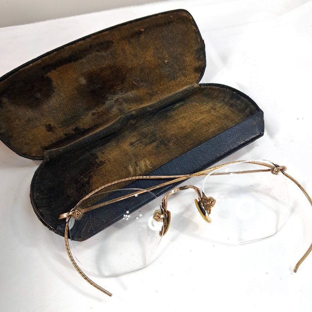 Vintage CORTLAND gold filled‎ round Mens Eyeglasses Frames glasses thin wire